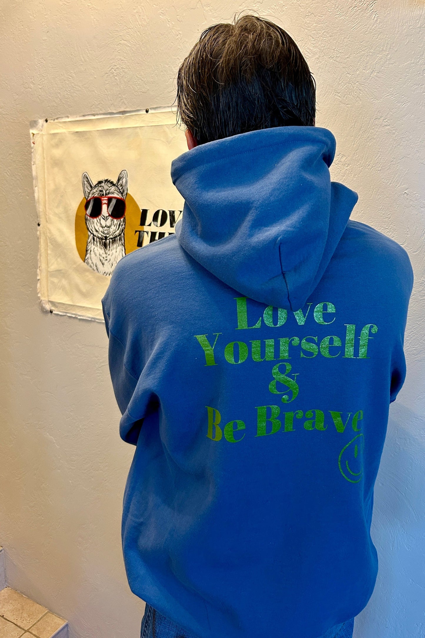 Love Yourself And Be Brave Hoodie (Indigo Blue)