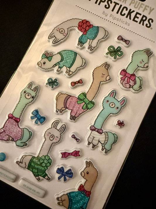 Glitter Puffy Llama Sweater PipStickers
