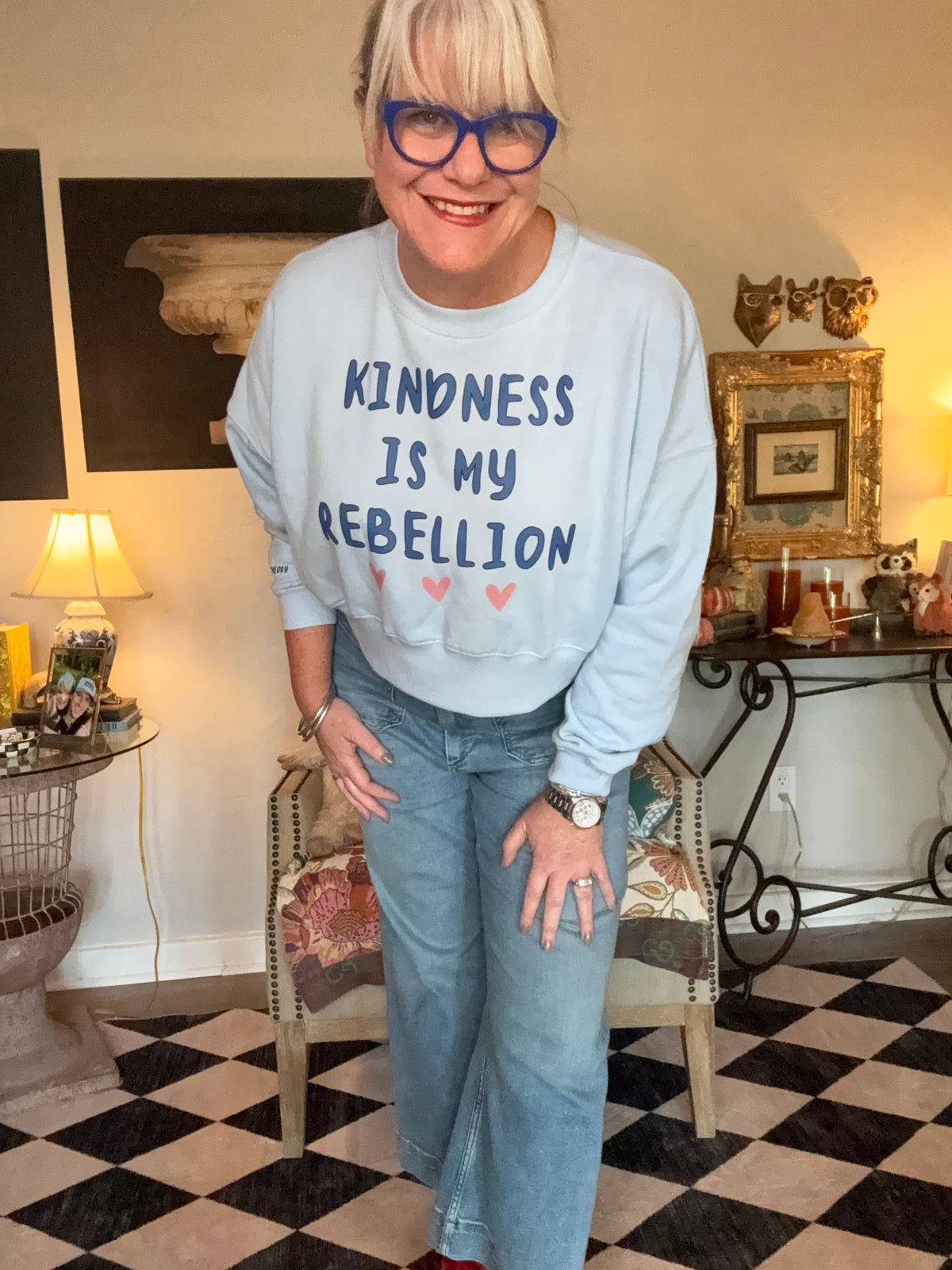 Kindness Is My Rebellion Cropped Sweatshirt (Adult)