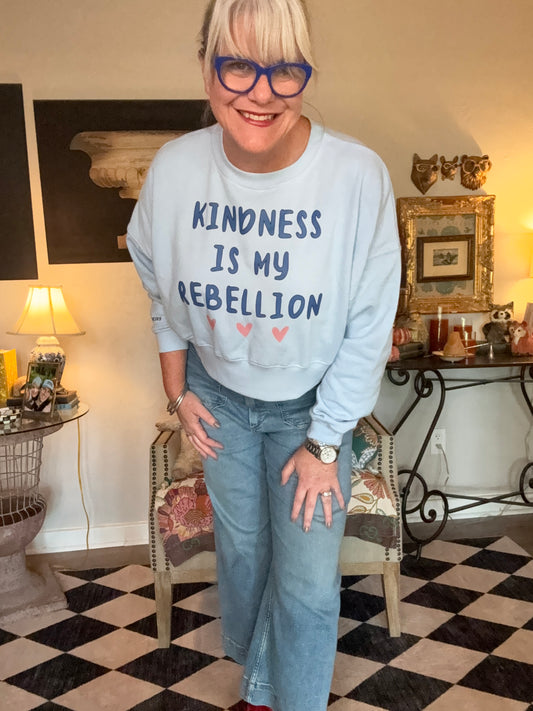 Kindness Is My Rebellion Cropped Sweatshirt (Adult)