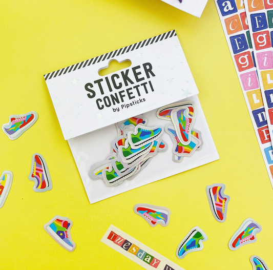 Tennis Shoes Sticker Confetti